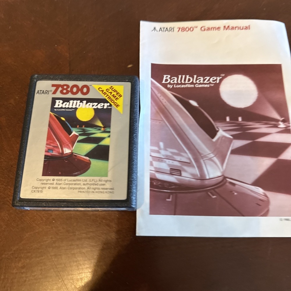 Ballblazer Atari 7800 Lucasfilm Games Epyx Game OEM Cartridge W Manual